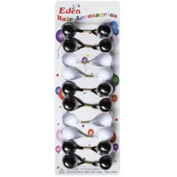 8 Vavas - Hair Bobbles - Elastiques avec boules décoratives - Noir et Blanc