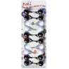 10 Vavas - Hair Bobbles - Elastiques avec boules décoratives - Noir et Blanc