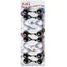 8 Vavas - Hair Bobbles - Elastiques avec boules décoratives - Noir et Blanc