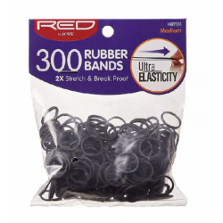 300 Rubber Bands - Black - Red by kiss