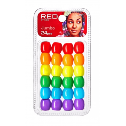 24 Jumbo Hair Bead Assorted Rainbow Color