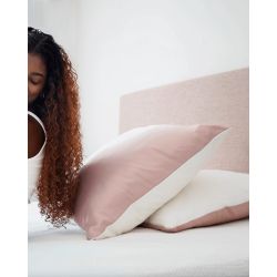 Taie D'oreiller - Sleep and Care - 2 en 1- Carré Rose Pastel