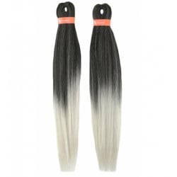 Mèches X-Pression Ultra Braid Pre-Stretched (étirées) 2x Matte Gray T1B - Poivre et sel