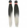 Mèches X-Pression Ultra Braid Pre-Stretched (étirées) 2x Matte Gray T1B - Poivre et sel