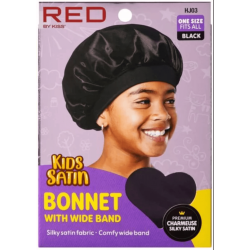 Bonnet en satin Enfant Avec Large Bande - Noir