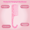 Rizos Curls – Peigne de Douche Rose avec Crochet