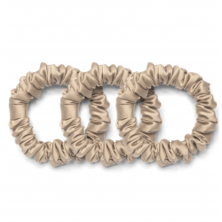 Vegan Silk Mini Scrunchies – 3-Pack - Nude