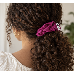 KALIE – Scrunchie en soie Fuchsia - Large