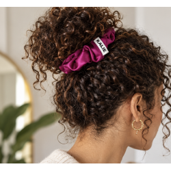 KALIE – Scrunchie en soie Fuchsia - Large