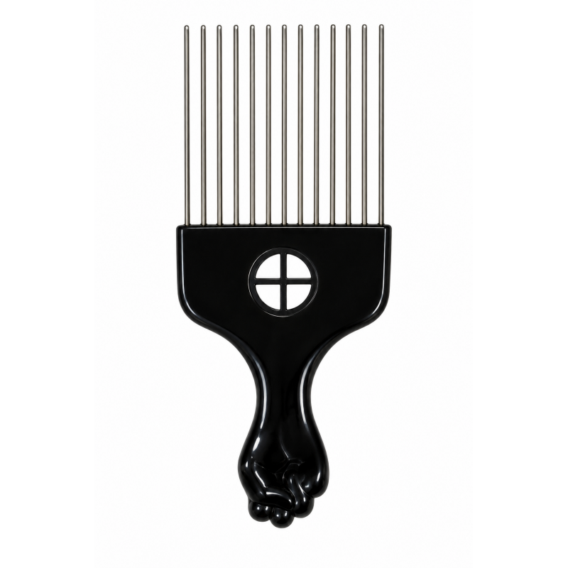 Peigne Afro Dents Metal Spécial Volume - Poing - Metal Pik