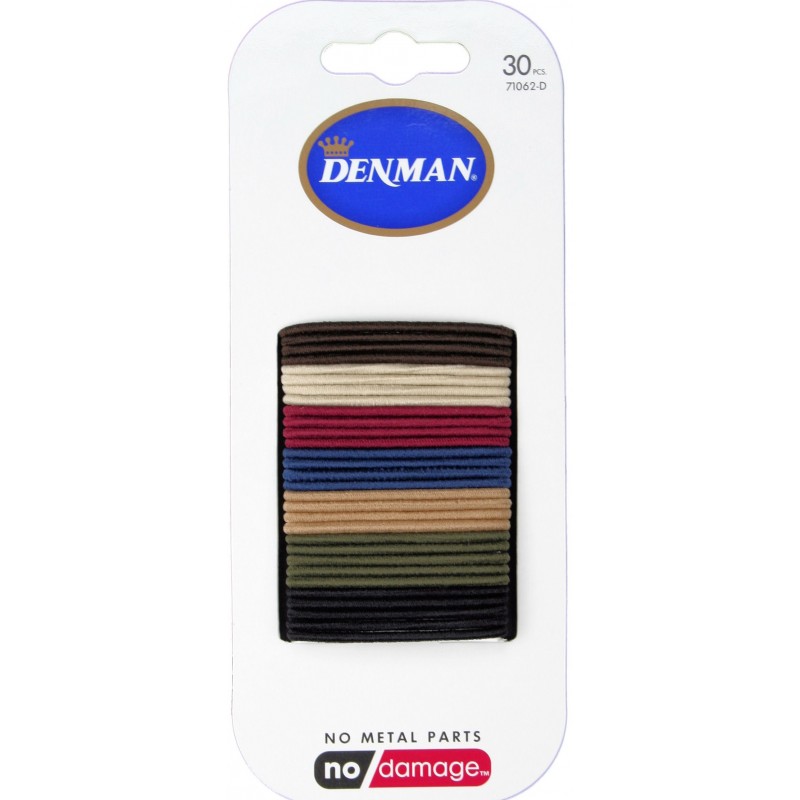 30 Denman Elastic Hair Bands 2mm Natural color