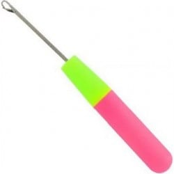 Eden Hook Needle for Crochet Braid and Locs Pink and Green