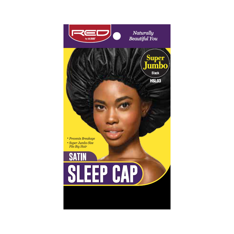 Satin Sleep Cap - Super Jumbo - Black