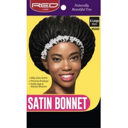 Bonnet en satin avec Liseret - X Large - Black