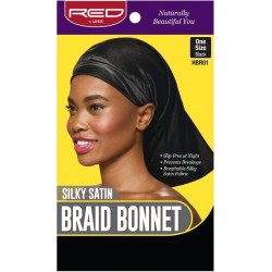 Bonnet protecteur pour nattes en Satin - NOIR