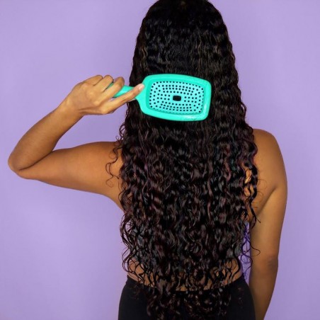 Brosse démêlante curly hair spéciale boucles coloris noir et vert