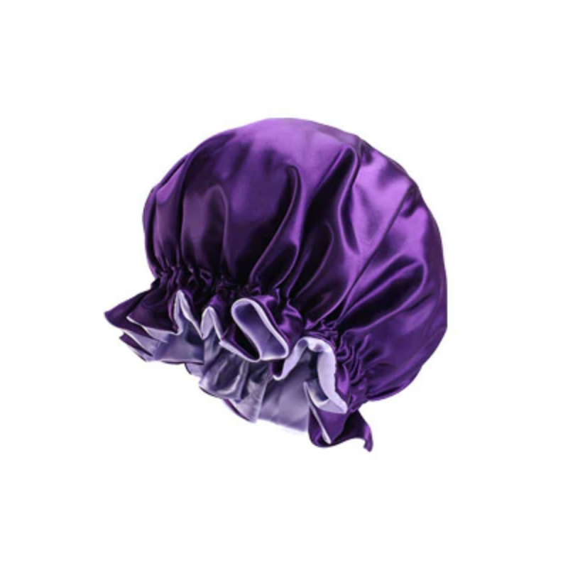 Bonnet en Satin Reversible et Réglable - Doublé - AFRO KURLY - Violet