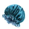 Ajustable Satin Lined Bonnet - Double Layer - AFRO KURLY - Teal/Light Blue