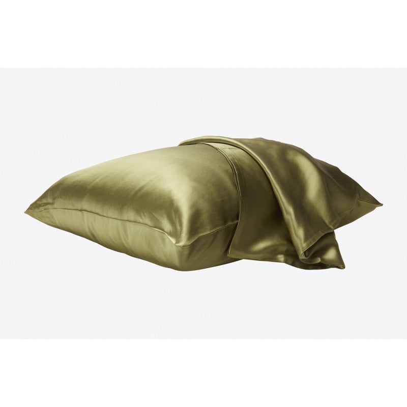 100% Pure Silk Pillowcase - Army Green - 65x65 Enveloppe Closure