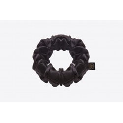 Gentle Kiss - Scrunchie en Pure Soie de Murier - 19 mommes - Liquorice - Large