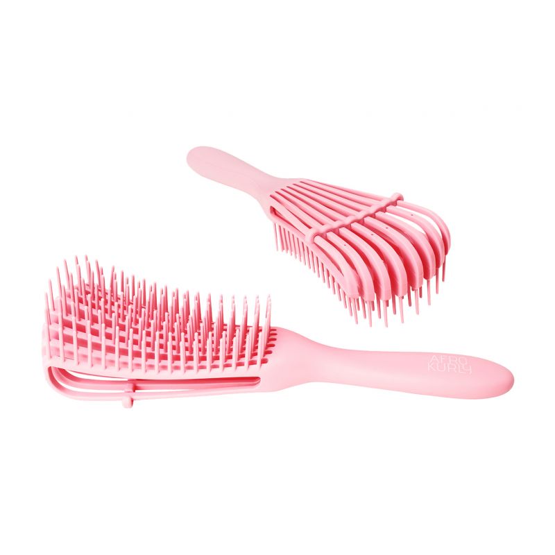 Afro Kurly Brush – Brosse démêlante multi-branches - Rose