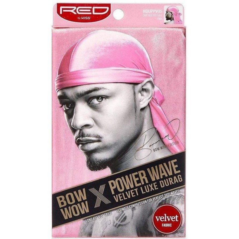 Power Wave Durag Bow Wow - Velvet - Pink