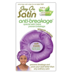 Extra Large Bonnet with Built-In anti-breakage conditioner Black