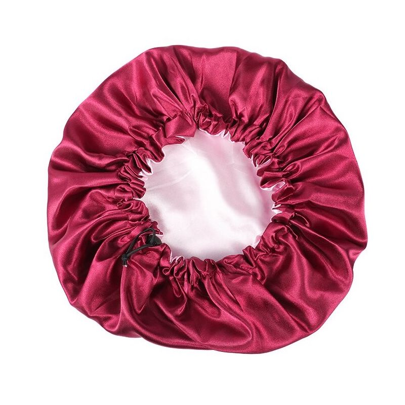 Bonnet en satin Reversible et réglable - Doublé - AFRO KURLY - Burgundy / Rose